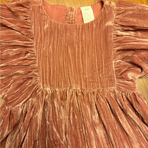 18M H&M dusty rose crushed velvet dress - Picture 3 of 3